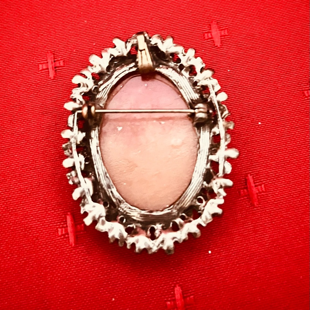 Rare Antique Rare 925 Silver Elegant Cameo Brooch Pendant - Picture 3 of 3